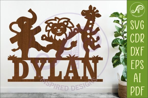 Download Dancing Safari Animals Name Sign SVG - Safari animal Collection