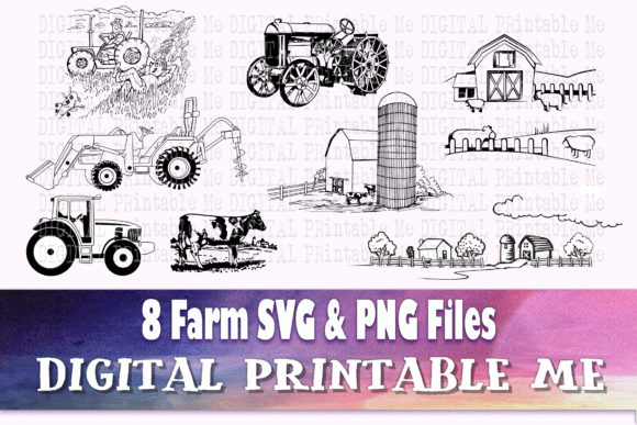 Download Farm Landscape Svg, Farmer Outline Bundl - Premium Resources