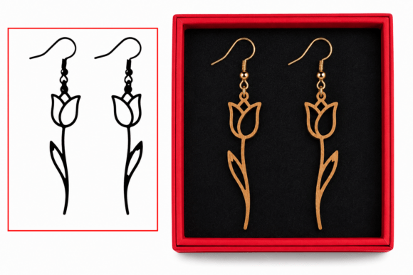 Download Elegant Long Tulip Flower Laser Cut - Flower laser cut Collection
