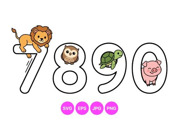 Download Cute Animal Numbers Clipart Set - Animal numbers Collection