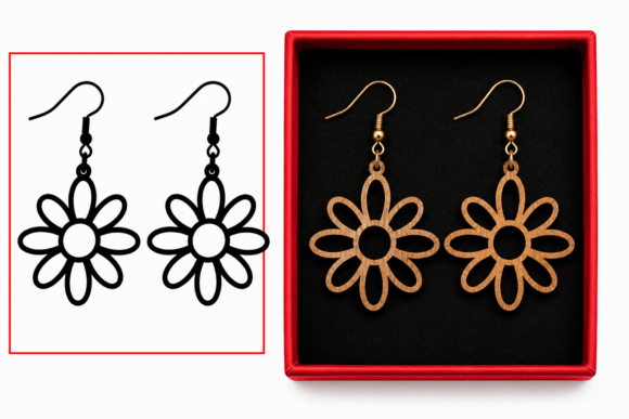 Download Daisy Flower Laser Cut Earring Design – - Flower laser cut Collection