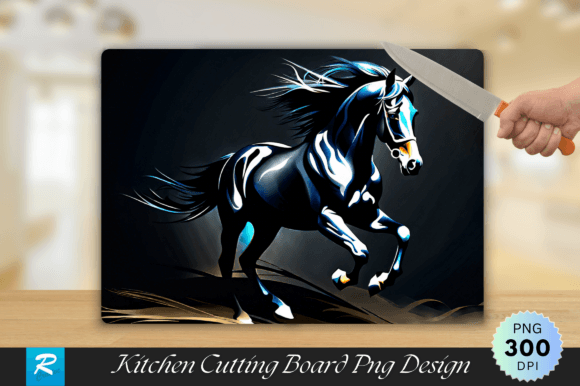 Download Black Horse Cutting Board PNG Design - Premium Resources