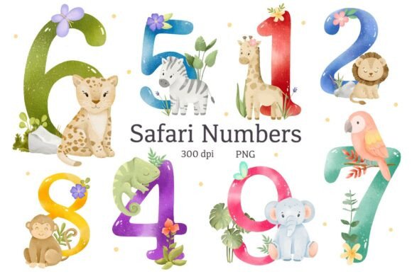 Download Jungle Animal Numbers Clipart PNG - Animal numbers Collection