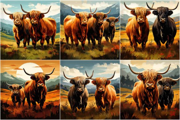 Download Western Highland Cows Backgrounds - Premium Bundle