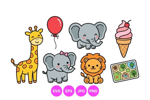 Download Cute Safari Animal Clipart Pack - Safari animal Collection