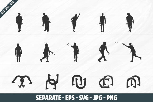 Download Man Playing Horseshoe Pitching Svg - Horseshoe Collection