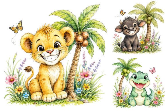 Download Cute Safari Animal Clipart Bundle - Safari animal Collection