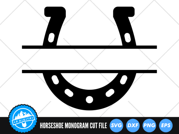 Download Horseshoe Split Name Frame SVG - Horseshoe Collection