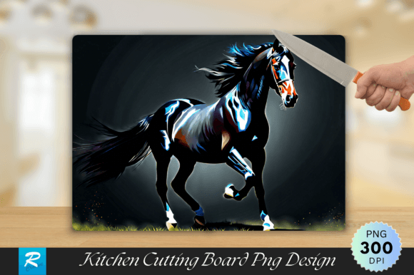 Download Black Horse Cutting Board PNG Design - Premium Resources